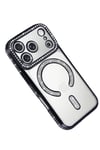 Mey İthalat®   iPhone 17 Pro Joke Simli Magneticsafe Kılıf - Siyah