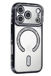 Mey İthalat®   iPhone 17 Pro Joke Simli Magneticsafe Kılıf - Siyah