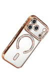 Mey İthalat®   iPhone 17 Pro Joke Simli Magneticsafe Kılıf - Turuncu