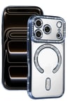 Mey İthalat®   iPhone 17 Pro Joke Simli Magneticsafe Kılıf - Mavi