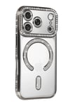 Mey İthalat®   iPhone 17 Pro Joke Simli Magneticsafe Kılıf - Gümüş
