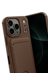 Mey İthalat®   iPhone 17 Pro Kelvin Kartvizitli Silikon - Kahverengi
