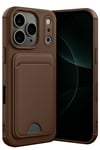 Mey İthalat®   iPhone 17 Pro Kelvin Kartvizitli Silikon - Kahverengi