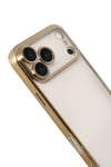 Mey İthalat®   iPhone 17 Pro Max  Lensli Silikon - Gold