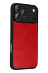 Mey İthalat®   iPhone 17 Pro Max Aras Deri Kapak - Kırmızı