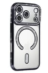 Mey İthalat®   iPhone 17 Pro Max Joke Simli Magneticsafe Kılıf - Siyah