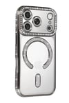 Mey İthalat®   iPhone 17 Pro Max Joke Simli Magneticsafe Kılıf - Gümüş