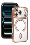 Mey İthalat®   iPhone 17 Pro Max Joke Simli Magneticsafe Kılıf - Turuncu