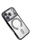 Mey İthalat®   iPhone 17 Pro Max Joke Simli Magneticsafe Kılıf - Siyah