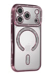 Mey İthalat®   iPhone 17 Pro Max Joke Simli Magneticsafe Kılıf - Pembe