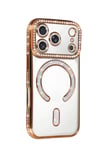 Mey İthalat®   iPhone 17 Pro Max Joke Simli Magneticsafe Kılıf - Turuncu