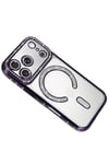 Mey İthalat®   iPhone 17 Pro Max Joke Simli Magneticsafe Kılıf - Derin Mor