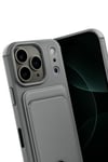 Mey İthalat®   iPhone 17 Pro Max Kelvin Kartvizitli Silikon - Gri