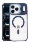 Mey İthalat®   iPhone 17 Pro Max Remim Lensli Magsafe Standlı Kapak - Lacivert