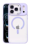 Mey İthalat®   iPhone 17 Pro Max Remim Lensli Magsafe Standlı Kapak - Lila