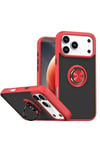 Mey İthalat®   iPhone 17 Pro Montreal Yüzüklü Silikon Kapak - Kırmızı