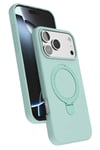 Mey İthalat®   iPhone 17 Pro Regal Magsafe Standlı Kapak - Su Yeşili