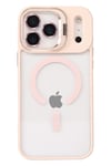 Mey İthalat®   iPhone 17 Pro Remim Lensli Magsafe Standlı Kapak - Pembe