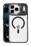 Mey İthalat®   iPhone 17 Pro Remim Lensli Magsafe Standlı Kapak - Siyah