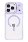 Mey İthalat®   iPhone 17 Pro Remim Lensli Magsafe Standlı Kapak - Lila