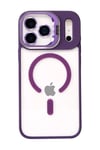 Mey İthalat®   iPhone 17 Pro Remim Lensli Magsafe Standlı Kapak - Derin Mor