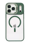 Mey İthalat®   iPhone 17 Pro Remim Lensli Magsafe Standlı Kapak - Koyu Yeşil