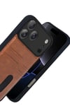 Mey İthalat®   iPhone 17 Pro Sara Kartvizitli Deri Kılıf - Taba