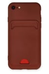 Mey İthalat®   iPhone 7 Kılıf Kelvin Kartvizitli Silikon - Bordo