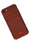 Mey İthalat®   iPhone 7 Kılıf Kelvin Kartvizitli Silikon - Bordo