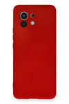 Mey İthalat®   Mi 11 Kılıf Nano içi Kadife Silikon - Kırmızı