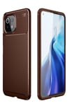 Mey İthalat®   Mİ 11 Lite Kılıf Auto Focus Karbon Kapak - Kahverengi
