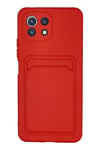 Mey İthalat®   Mİ 11 Lite Kılıf Kelvin Kartvizitli Silikon - Kırmızı