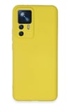 Mey İthalat®   Mi 12T Pro Kılıf Nano içi Kadife Silikon - Sarı