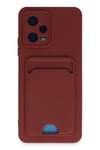 Mey İthalat®   Poco X5 5G Kılıf Kelvin Kartvizitli Silikon - Bordo