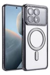Mey İthalat®   Poco X6 Pro Joke Simli Magneticsafe Kılıf - Siyah