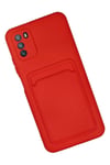 Mey İthalat®   Pocophone M3 Kılıf Kelvin Kartvizitli Silikon - Kırmızı