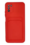 Mey İthalat®   Pocophone M3 Kılıf Kelvin Kartvizitli Silikon - Kırmızı