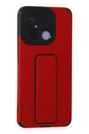 Mey İthalat®   Redmi 12C Kılıf Mega Standlı Silikon - Kırmızı