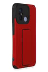 Mey İthalat®   Redmi 12C Kılıf Mega Standlı Silikon - Kırmızı