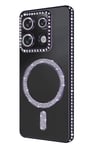 Mey İthalat®   Redmi 13C Joke Simli Magneticsafe Kılıf - Derin Mor