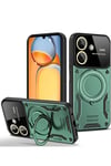 Mey İthalat®   Redmi 13C Kılıf Joy Lens Standlı Kapak - Koyu Yeşil