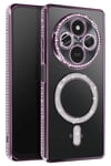 Mey İthalat®   Redmi 14C Joke Simli Magneticsafe Kılıf - Derin Mor