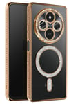 Mey İthalat®   Redmi 14C Joke Simli Magneticsafe Kılıf - Gold