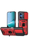 Mey İthalat®   Redmi 15C 4G Pars Lens Yüzüklü Silikon - Kırmızı