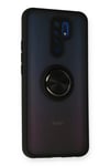 Mey İthalat®   Redmi 9 Kılıf Montreal Yüzüklü Silikon Kapak - Siyah