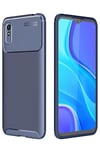 Mey İthalat®   Redmi 9A Kılıf Auto Focus Karbon Kapak - Lacivert