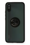 Mey İthalat®   Redmi 9A Kılıf Montreal Yüzüklü Silikon Kapak - Siyah
