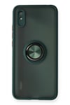 Mey İthalat®   Redmi 9A Kılıf Montreal Yüzüklü Silikon Kapak - Yeşil