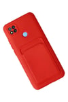 Mey İthalat®   Redmi 9C Kılıf Kelvin Kartvizitli Silikon - Kırmızı