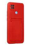 Mey İthalat®   Redmi 9C Kılıf Kelvin Kartvizitli Silikon - Kırmızı